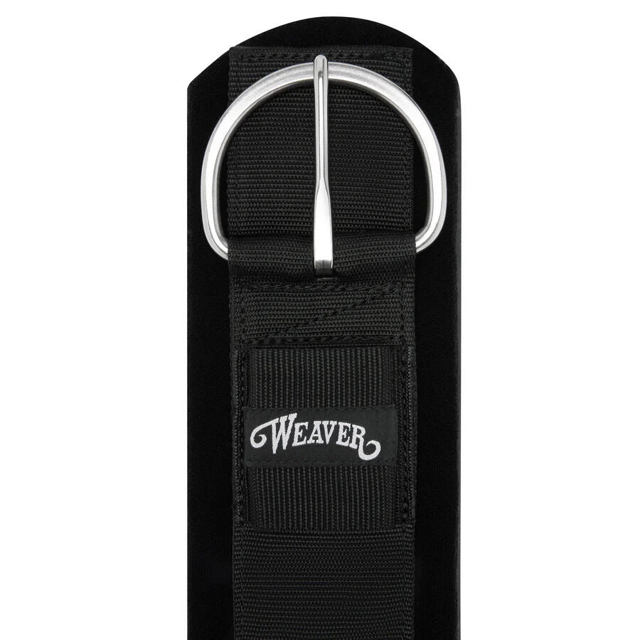 Weaver Neoprene Cinch showing detail of buckle end and brand