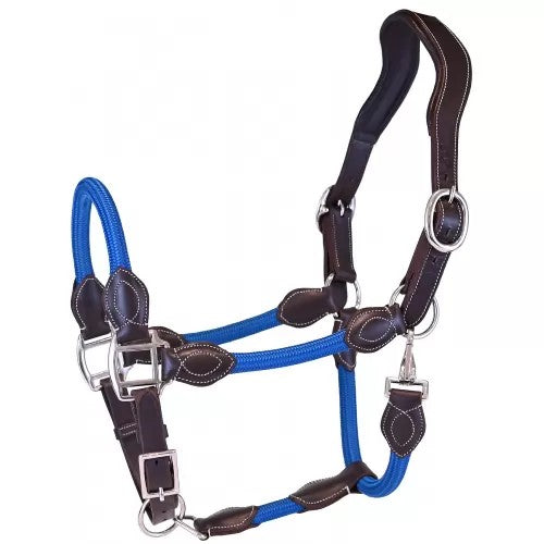 Oak Equestrian® OEQ® Leather Rope Halter in teal
