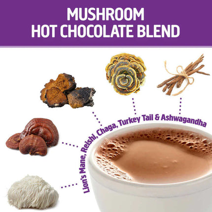 Om Mushroom Superfood - Om Mushroom Hot Chocolate Blend detail of contents