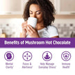 Om Mushroom Superfood - Om Mushroom Hot Chocolate Blend benefit details.