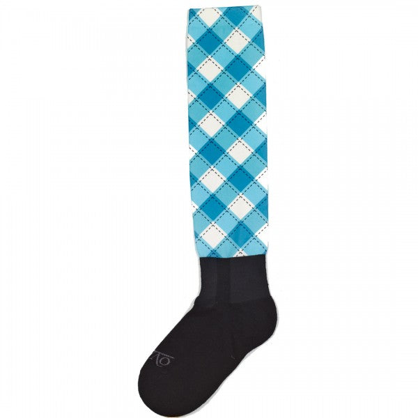 Ovation® PerformerZ™ Boot Sock Gingham-Turquoise