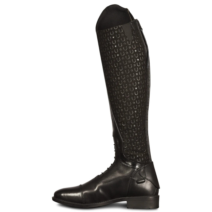 Ovation® Women's Black Sofia Grip Tall Riding Boot inside calf. 