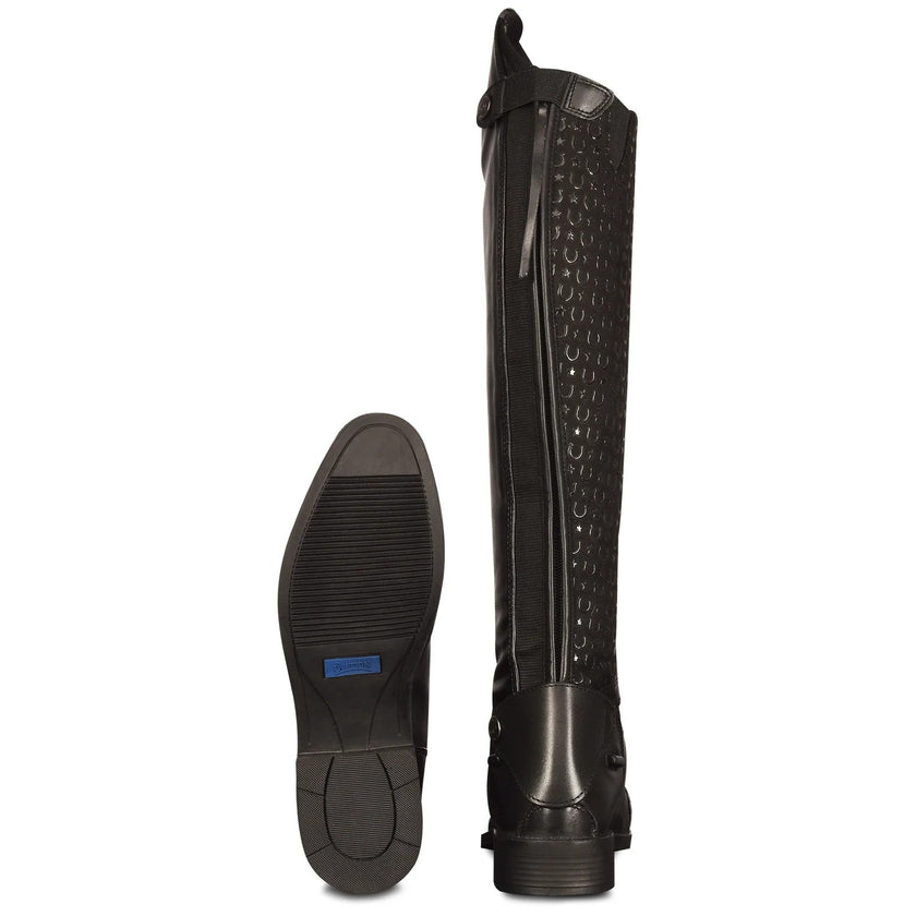 Ovation® Women's Black Sofia Grip Tall Riding Boot Sole and back 