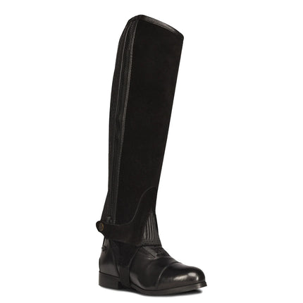 Ovation® Women's Pro Suede Ribbed Half Chap Black front view
