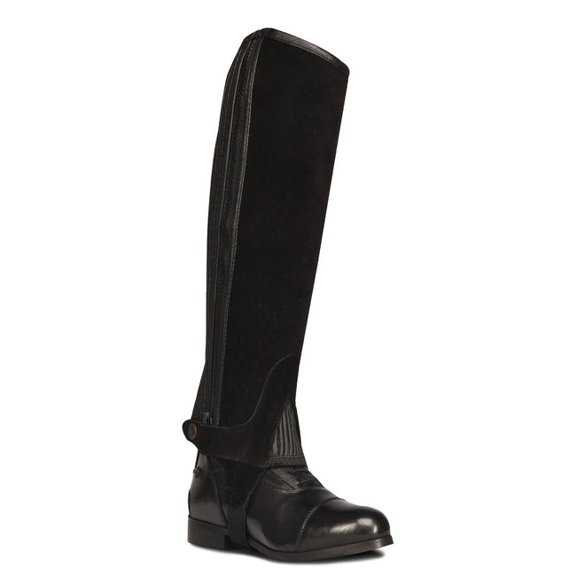 Ovation® Women's Pro Suede Ribbed Half Chap Black front view