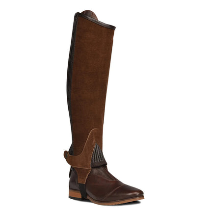 Ovation® Women's Pro Suede Ribbed Half Chap Brown Front view