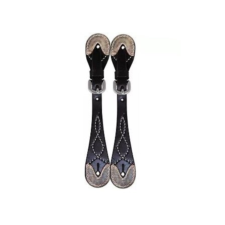 Oxbow Fancy Rawhide Choco Spur Straps