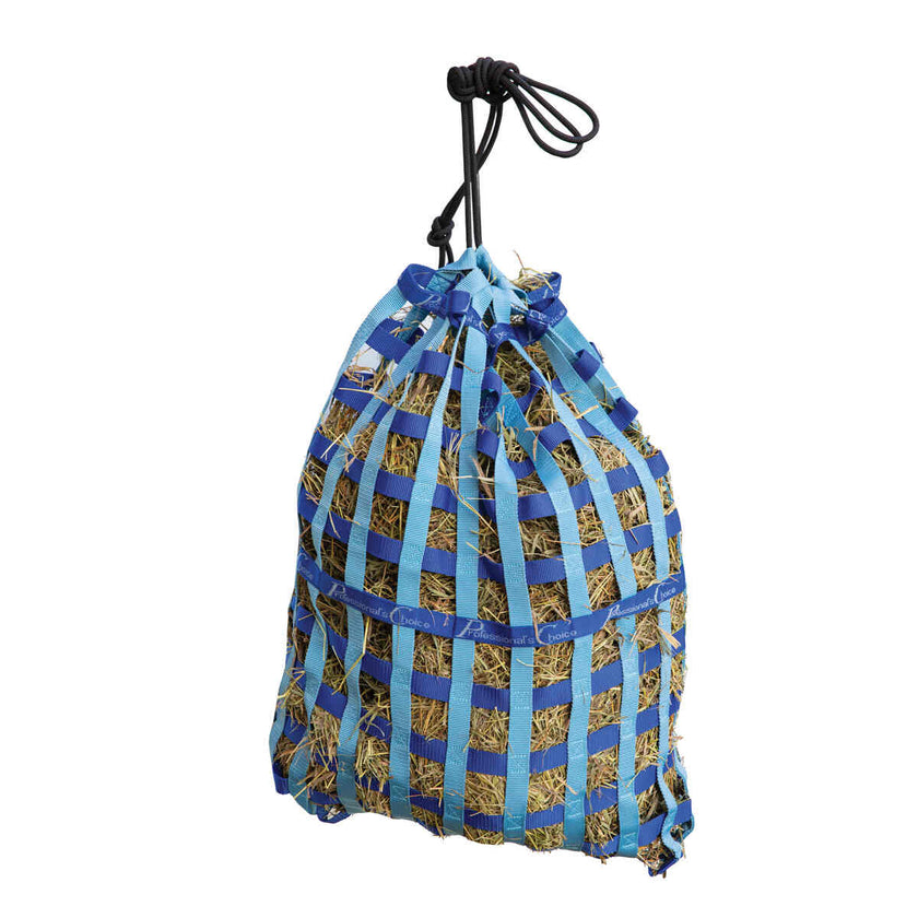 Professional's Choice Scratch-less Web Slow Feeder Hay Bag in royal blue