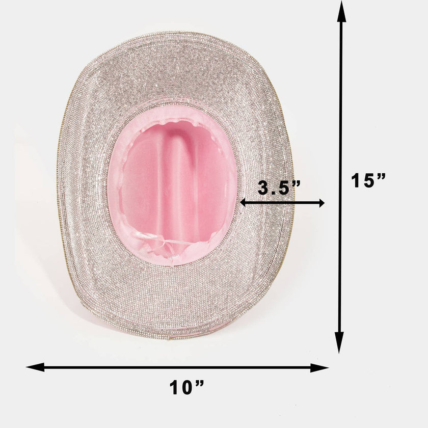 Pave Rhinestone Trim Western Cowboy Hat Measurements