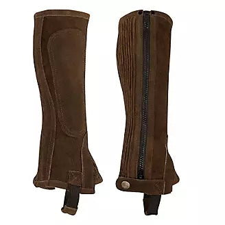 Perri’s® Suede Adult Half Chaps Brown Small-Tall Brown Genuine Suede