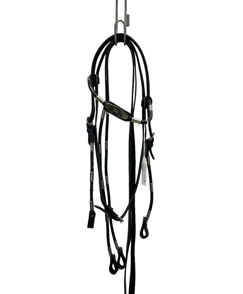 KHS-E Black Leather Headstall & Breast Plate