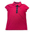 KHS EXCHANGE Ariat Girls 10 Pink w/ White Polka Dots Navy Trim Polo Shirt