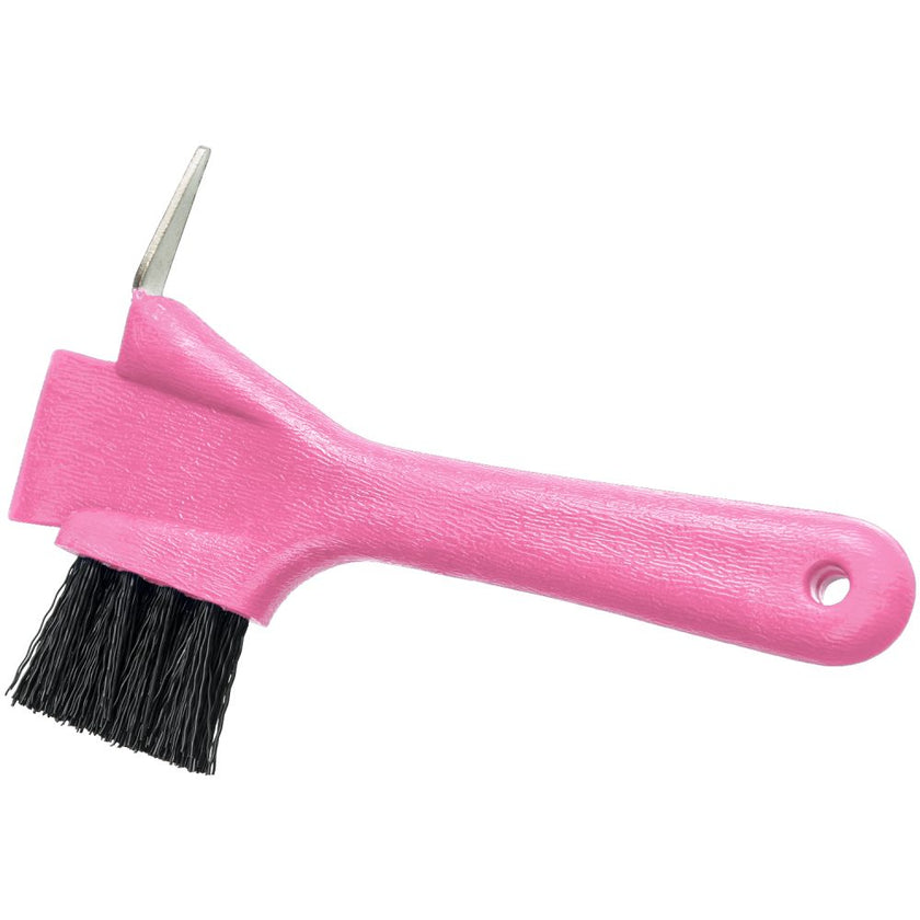 Tough1 Hoof Pick / Brush and Scraper with Pink handle 