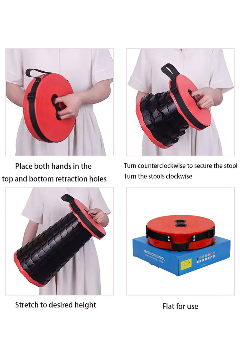 Portable Retractable Telescoping Stool 4 ways to collapse