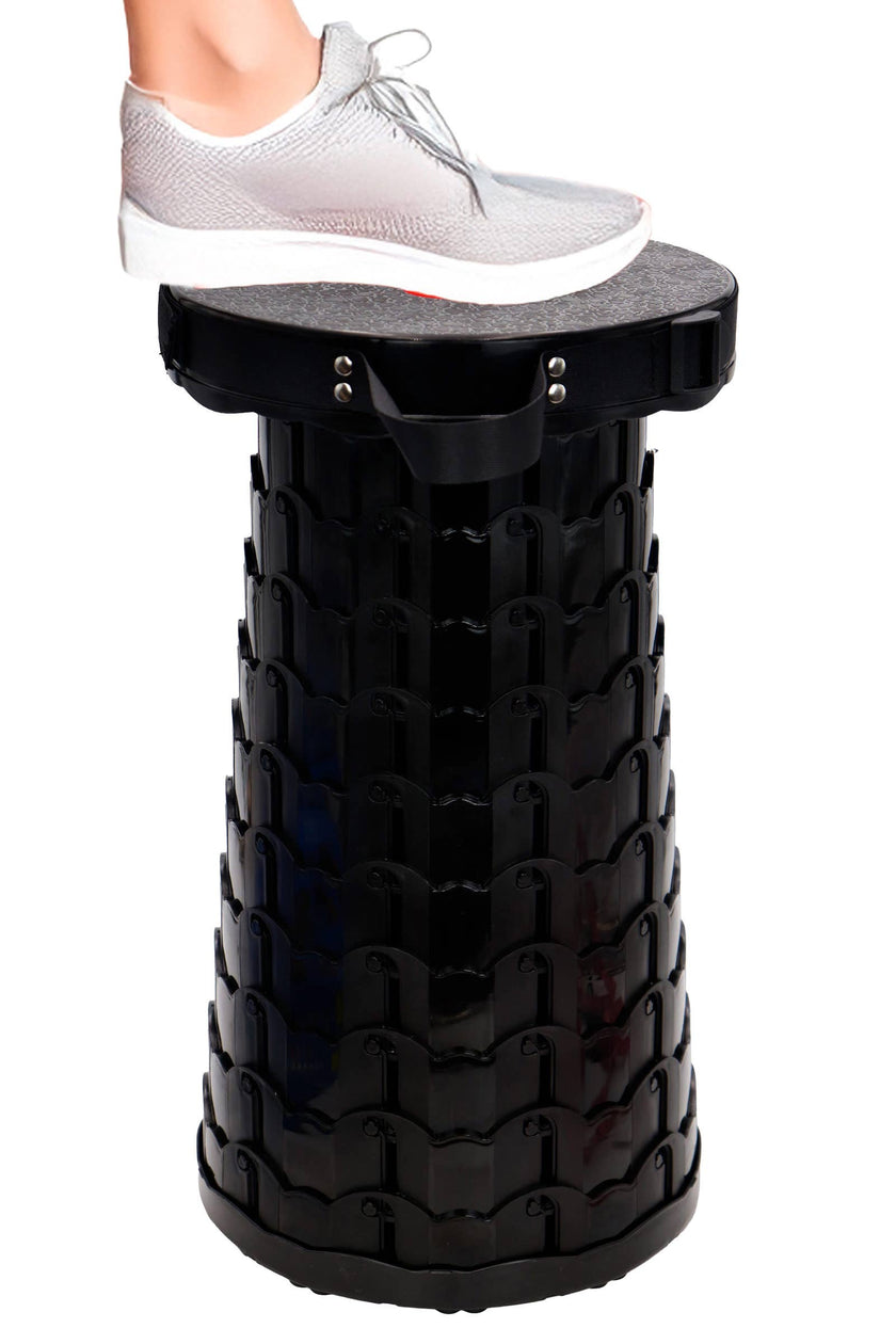Portable Retractable Telescoping Stool Black