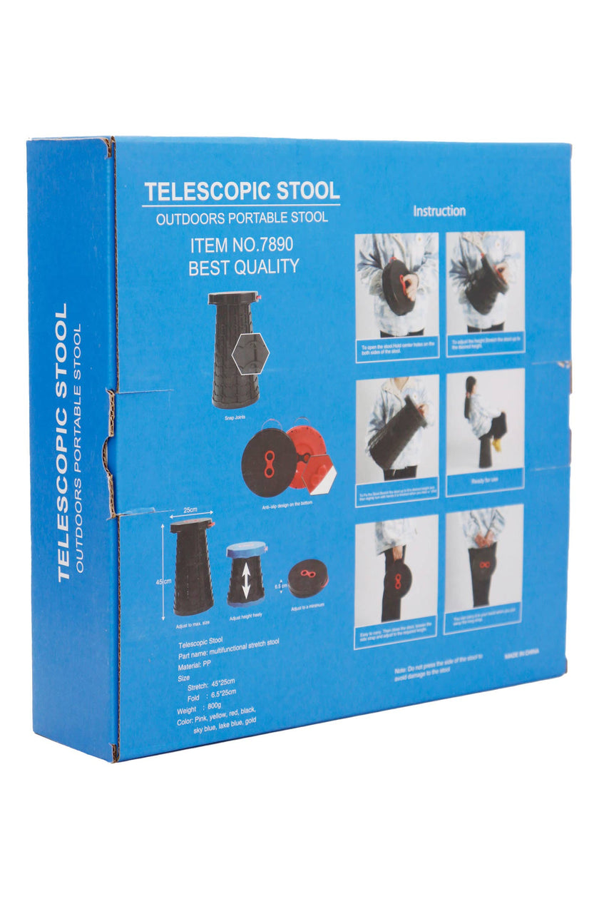 Portable Retractable Telescoping Stool box back