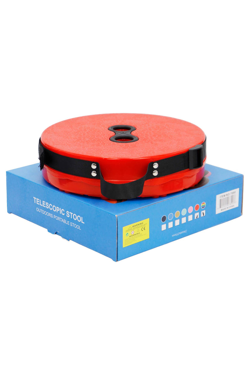 Portable Retractable Telescoping Stool collapsed on box