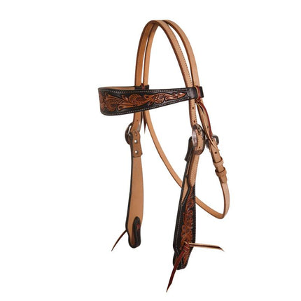 Professional's Choice Black Floral Roughout Browband Headstall