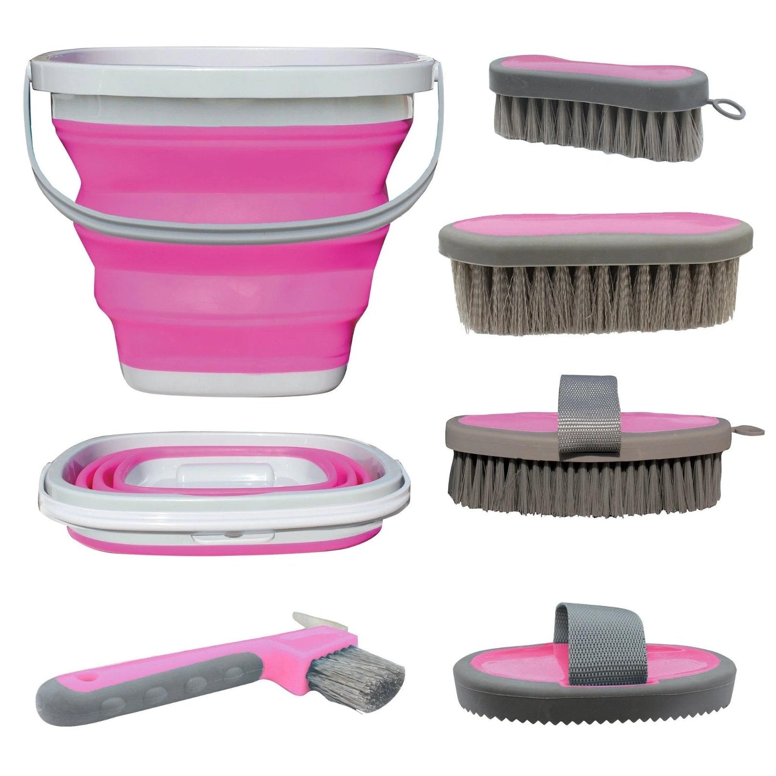 Professional's Choice Tail Tamer Grooming Kit with Collapsible Bucket Pink