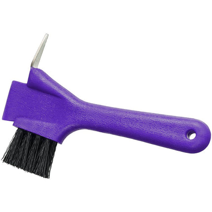 Tough1 Hoof Pick / Brush and Scraper with Purple handle 