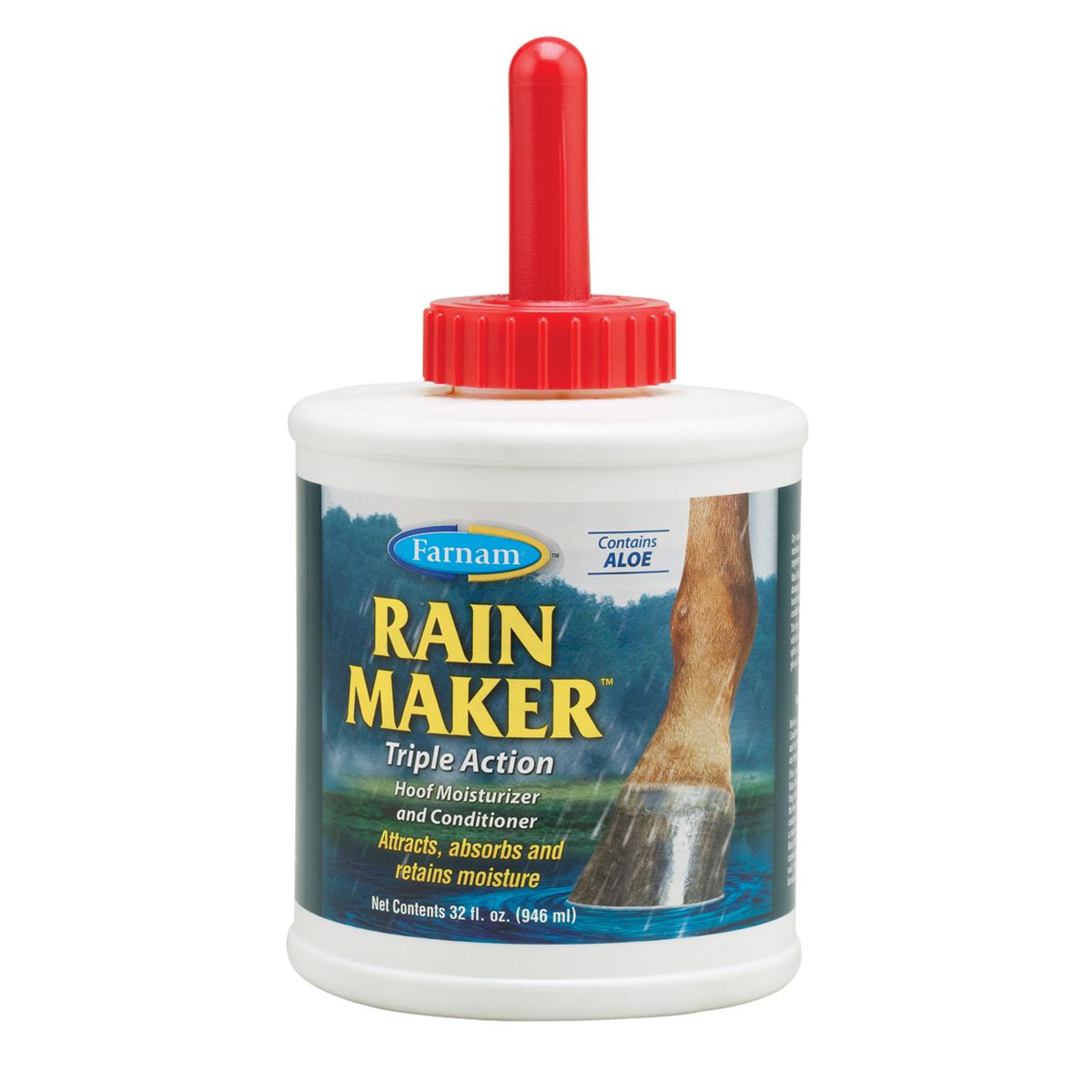 Rain Maker Hoof Moisturizer Conditioner 32 ounce with brush