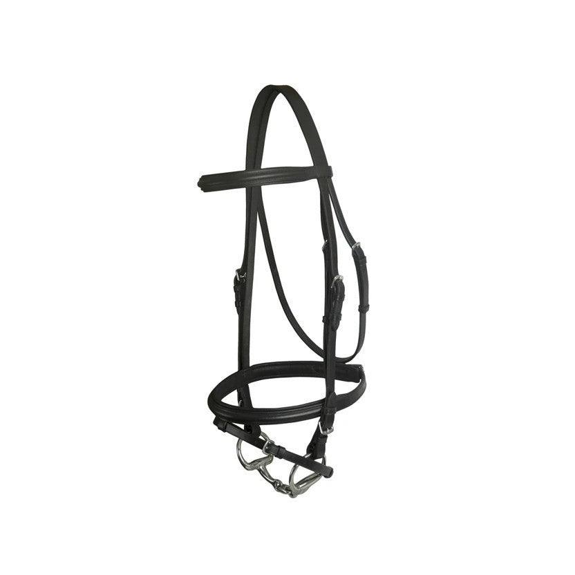 Raised Padded Dressage Bridle with Flash less Reins