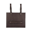 One Ranch Brown Leather Number Holder showing the back side in brown leather 