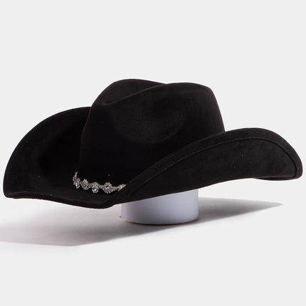 Rhinestone Link Western Cowboy Hat Black