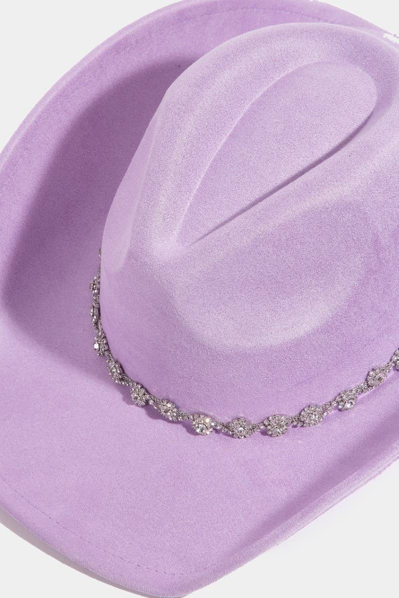Rhinestone Link Western Cowboy Hat top detail