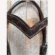 Rodeo Drive - Floral V Browband Dark Oil Headstall / Bridle detail front center top
