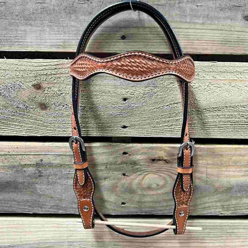 Rodeo Drive - Light Oil Cob - Gag Browband Headstall / Bridle - Short Cheeks