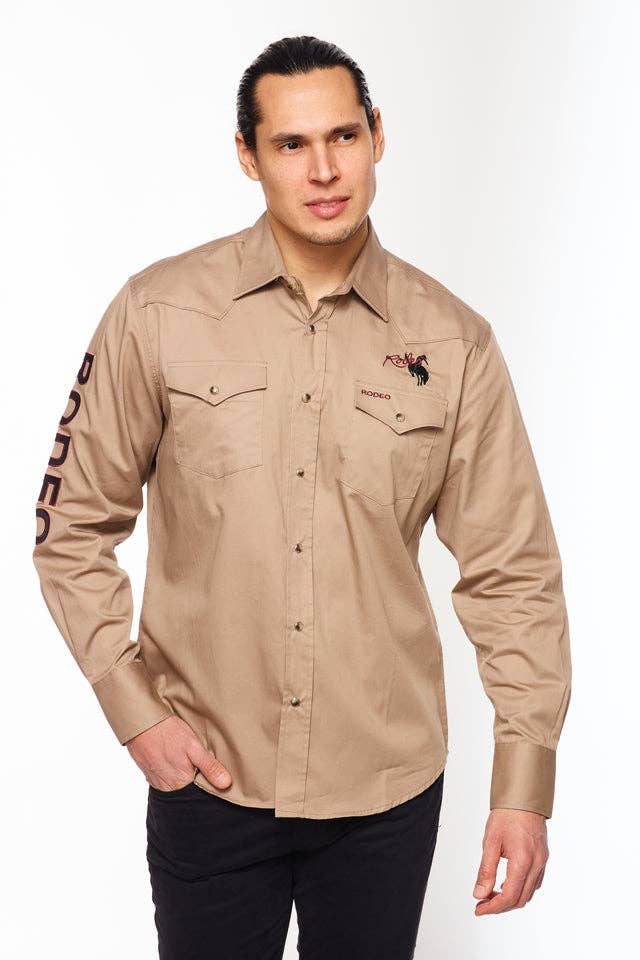 Rodeo Embroidered Logo Shirt - Khaki