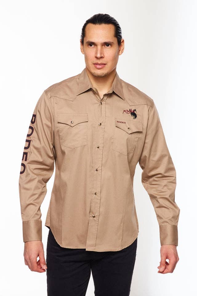 Rodeo Embroidered Logo Shirt - Khaki