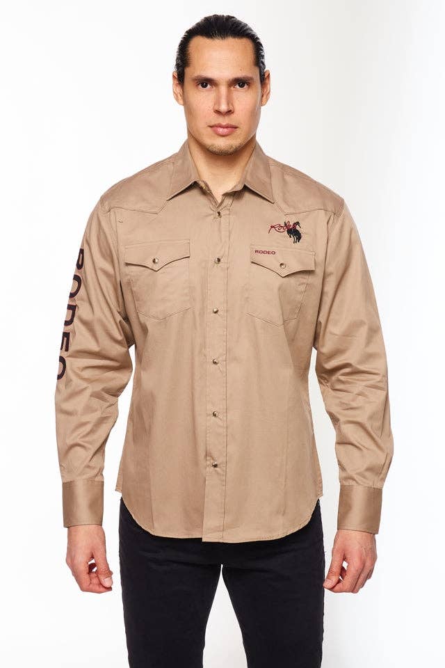 Rodeo Embroidered Logo Shirt - Khaki