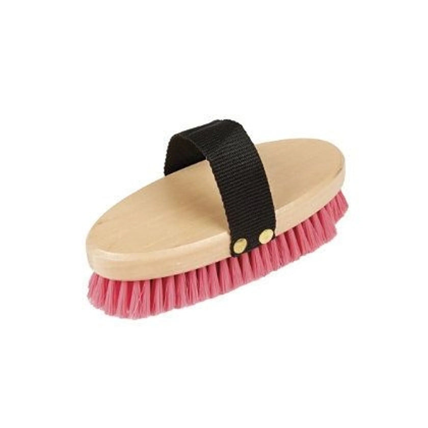 Roma® Brights Body Brush with hot pink bristles and black nylon handle.