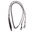 Royal King Silver Ferrule Western Romal Reins Dark Oil