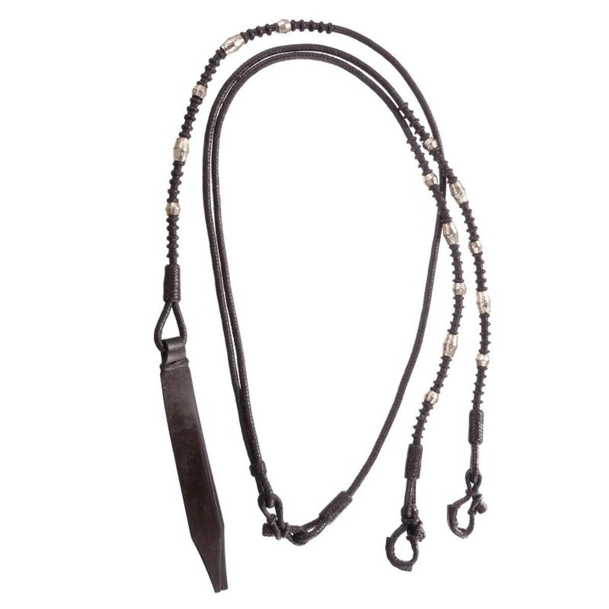 Royal King Silver Ferrule Western Romal Reins Dark Oil