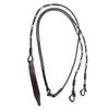 Royal King Silver Ferrule Western Romal Reins Dark Oil