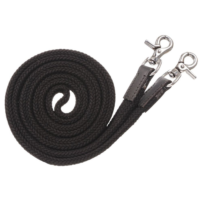 Royal King Deluxe Flat Roping Reins Black