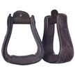 Royal King Embossed Leather Stirrups dark oil