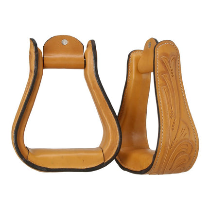A pair of light oil brown Royal King Embossed Leather Stirrups
