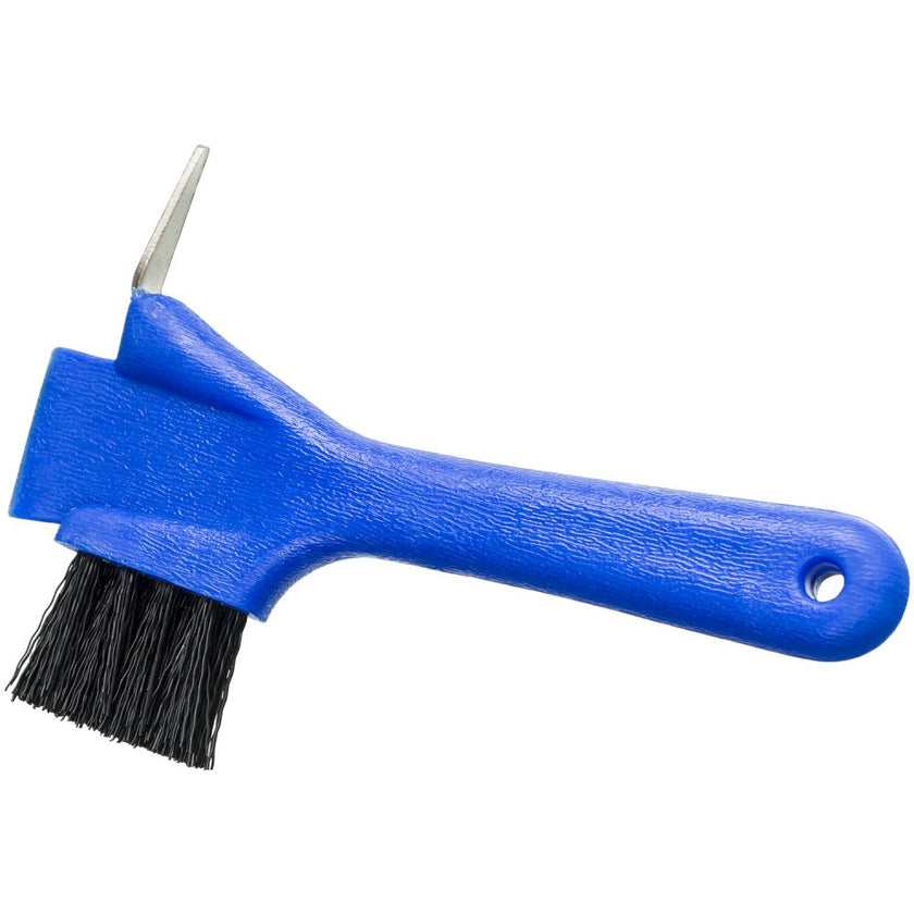 Tough1 Hoof Pick / Brush and Scraper with Royal Blue handle 