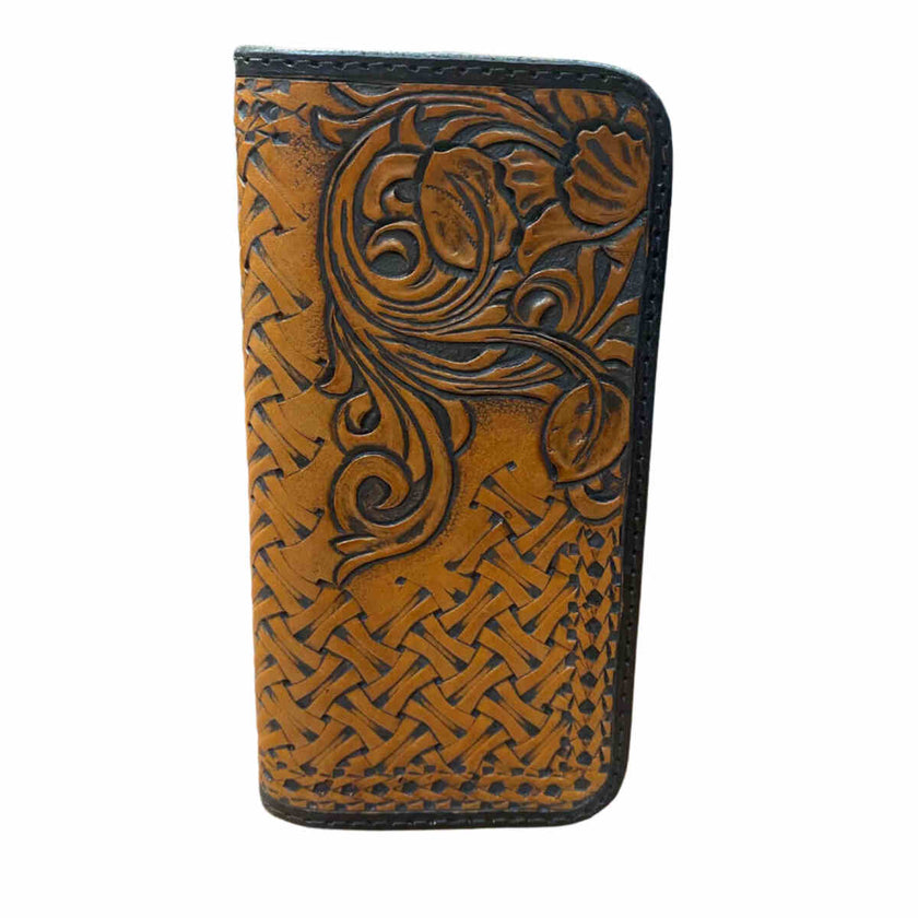 SIT Assorted Tooled Leather Wallet in brown and black