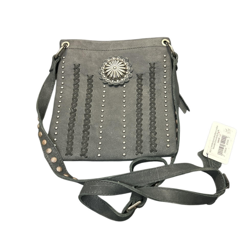 SIT MW Leather Crossbody Bag Black - Gray crossbody bag with decorative elements 