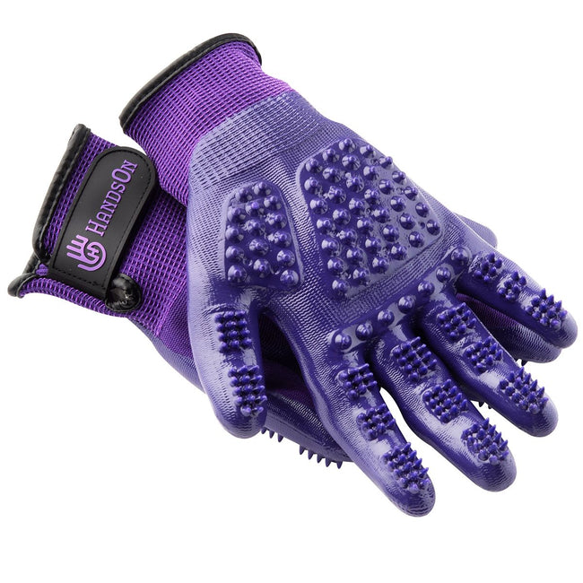Shedding, Bathing and Grooming Gloves purple showing details