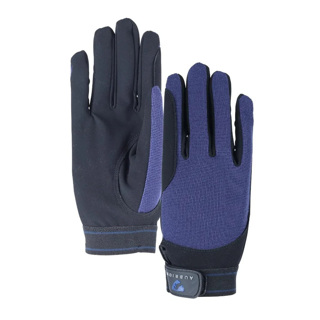 Shires Aubrion Mesh Riding Gloves navy shown on both sides