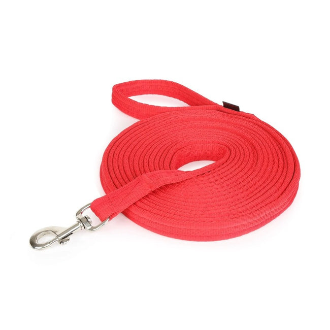 Shires Soft Feel Cushion Web 26ft Lunge Line Red