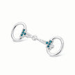 Silver Plated Snaffle Bit Stock Pin aqua