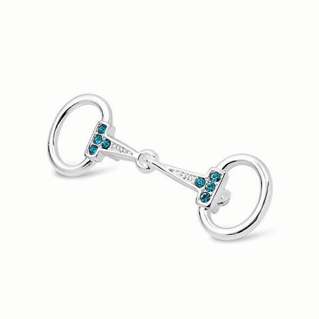 Silver Plated Snaffle Bit Stock Pin aqua