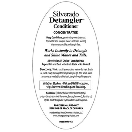 Silverado Detangler Conditioner back label